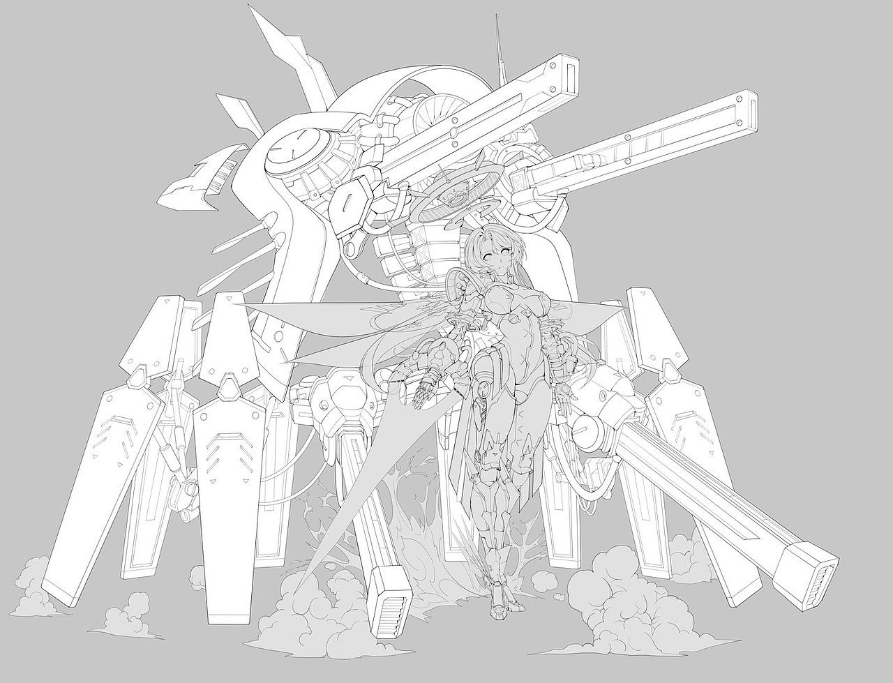 二次元立绘机械少女附过程