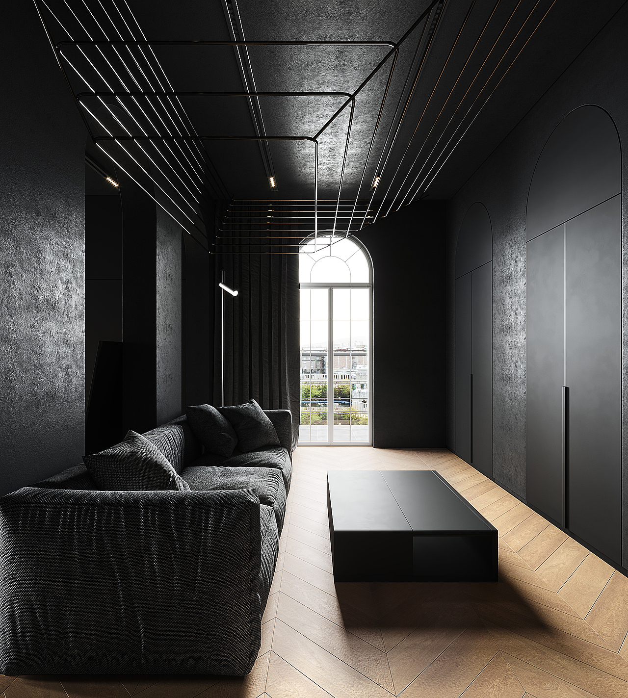 高级黑公寓效果图