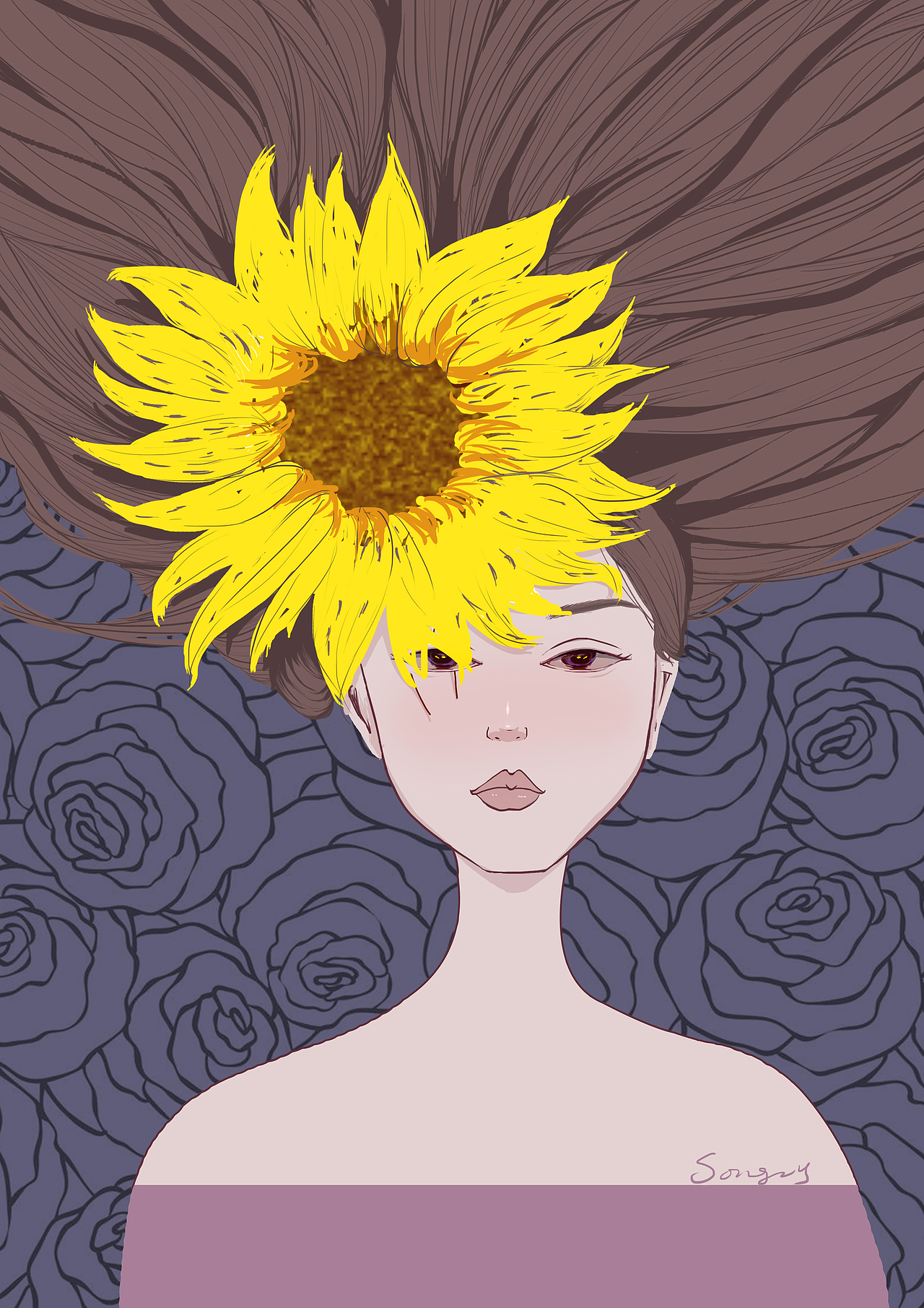 向日葵女孩（图ZMjMwMzY5NjY0） - 创作习作 - 站酷设计师沫小乖846原创素材 - 站酷ZCOOL