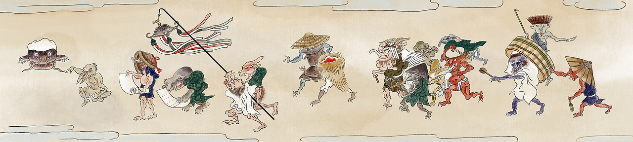 百鬼夜行绘卷板绘