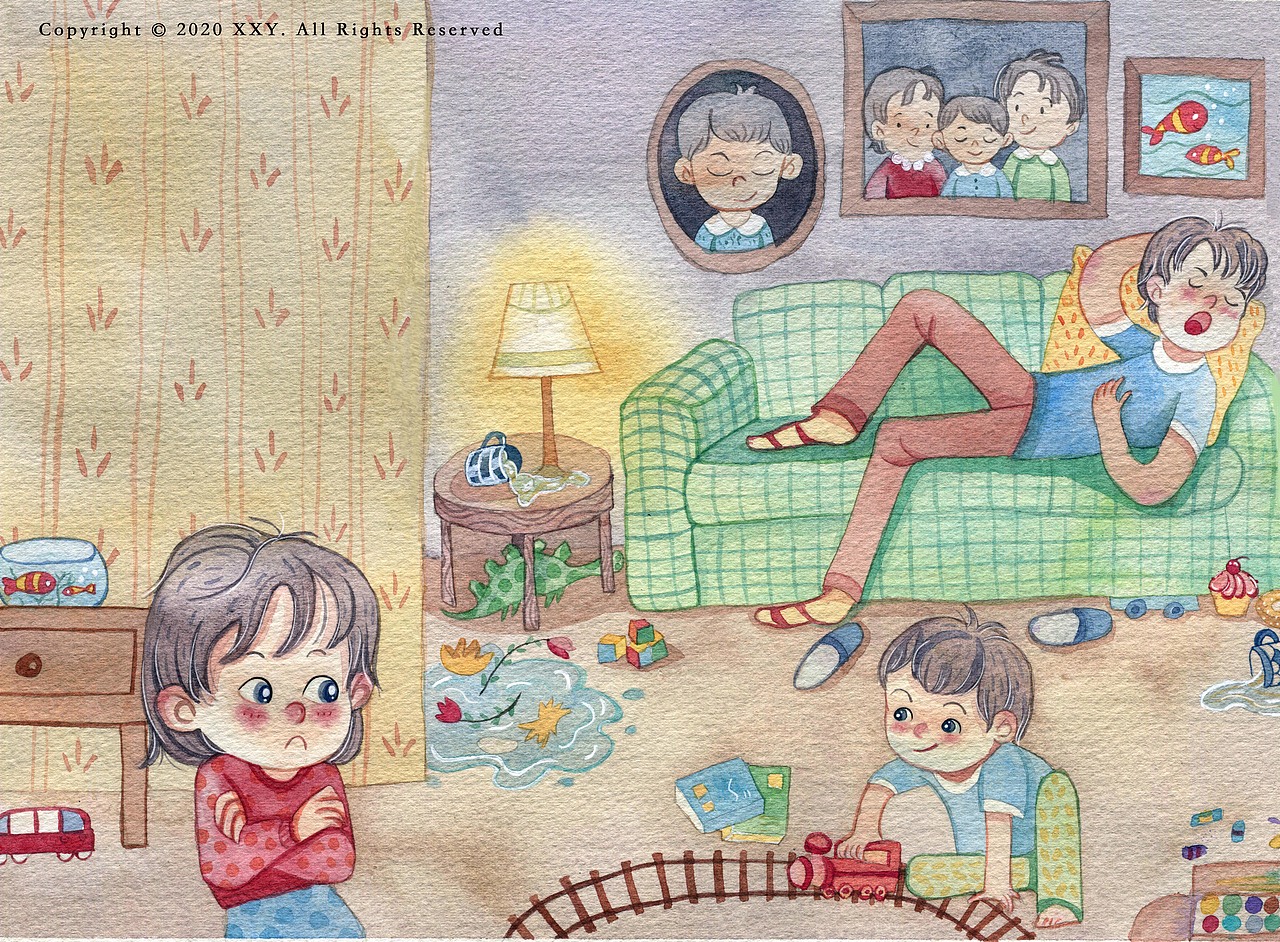 宅在家（图ZMjExODQxNDY4） - 儿童插画 - 站酷设计师XXY晓晓云原创素材 - 站酷ZCOOL