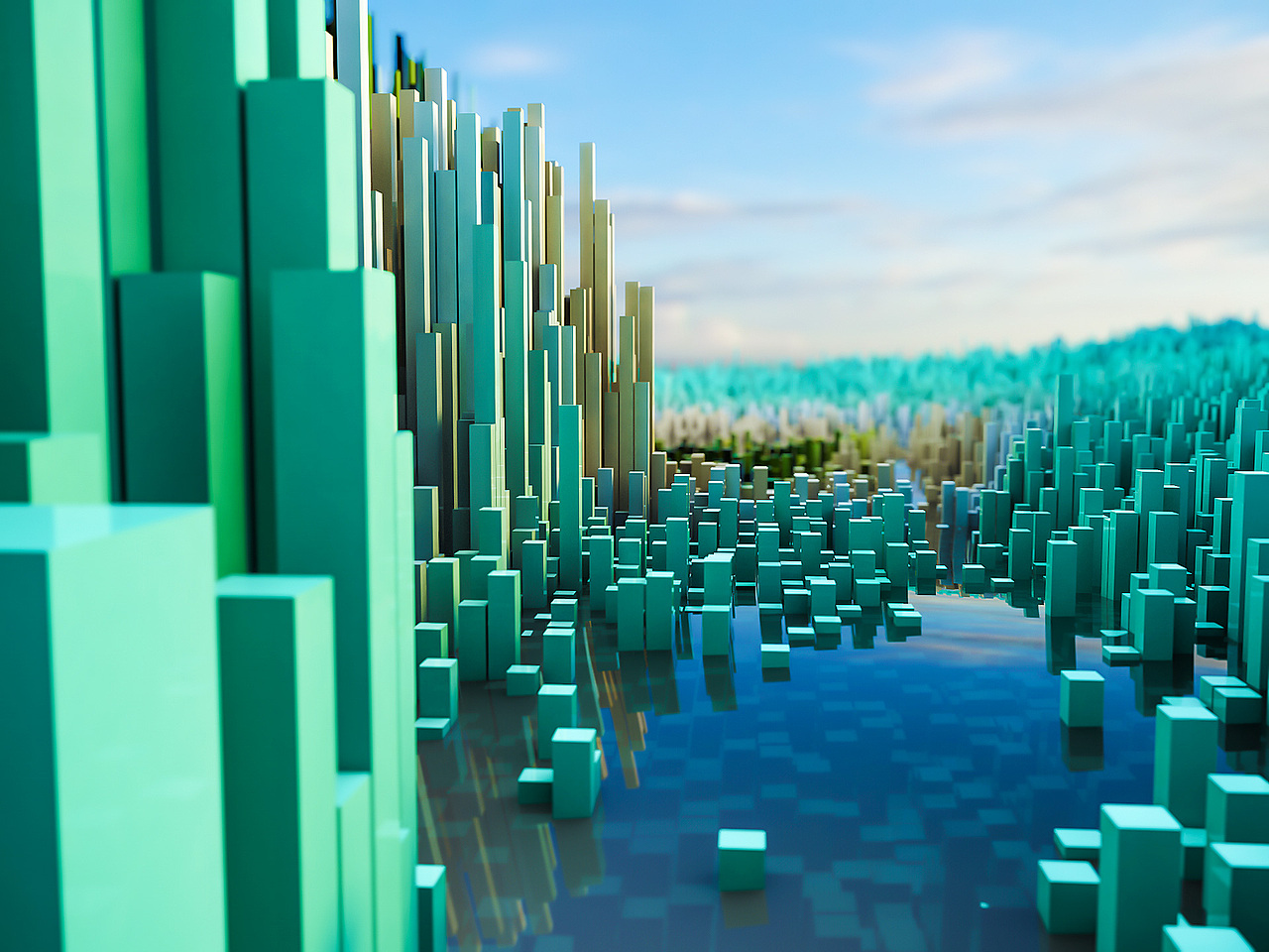 爱心岛矩形像素微观世界