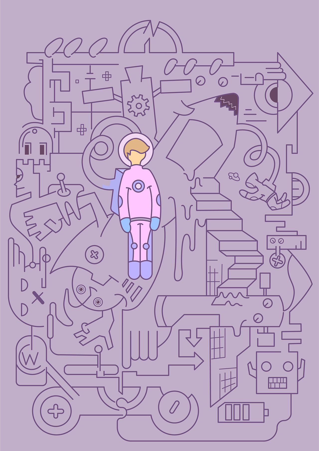 图形设计《指南针》|插画|创作习作|晒太阳y - 原创作品 - 站酷