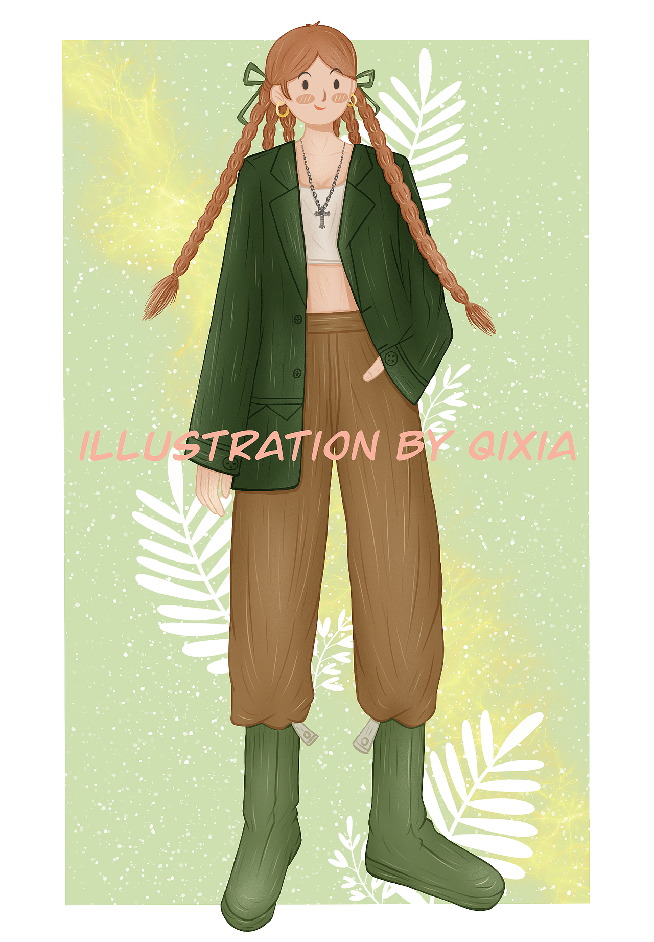 扁平风人物穿搭插画合集