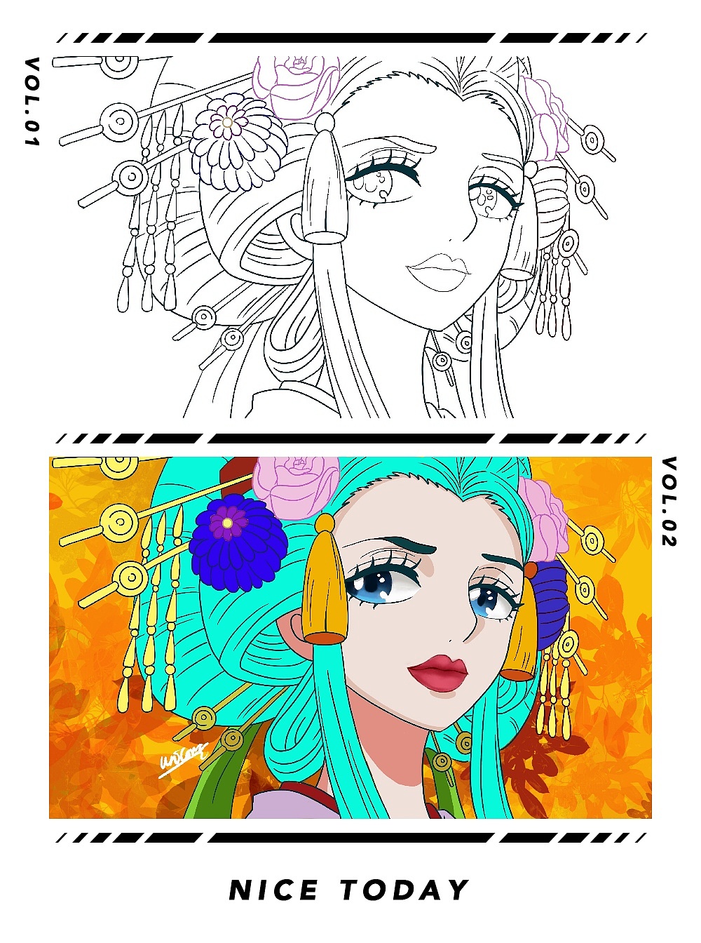 手绘插画海贼王花魁小紫 - 原创作品 - 站酷(zcool)