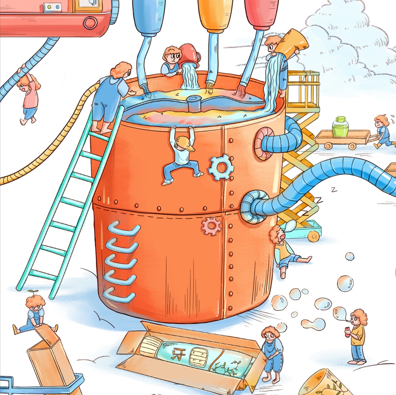 书籍，封面插画 衣食住行（图ZMjM4NTE2MTgw） - 商业插画 - 站酷设计师壴方原创素材 - 站酷ZCOOL