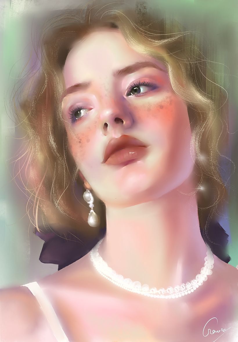 今日忙里偷闲,画了一张厚涂。