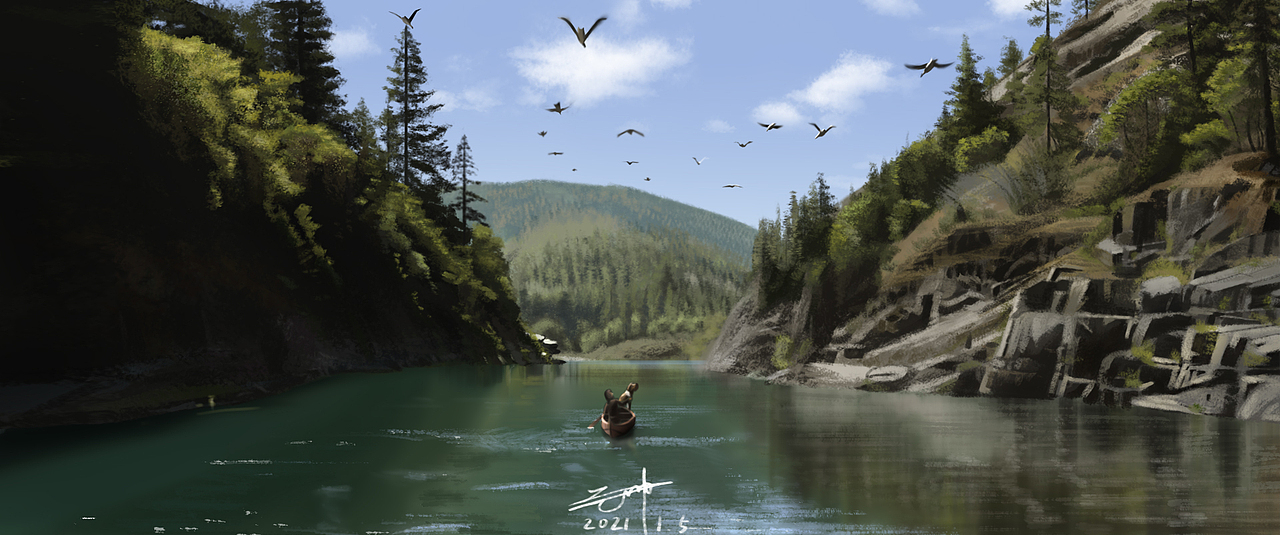 电影《野性的呼唤》场景临摹