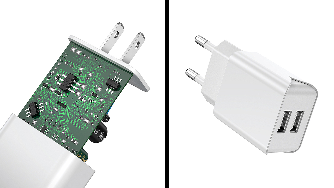 两款充电头渲染