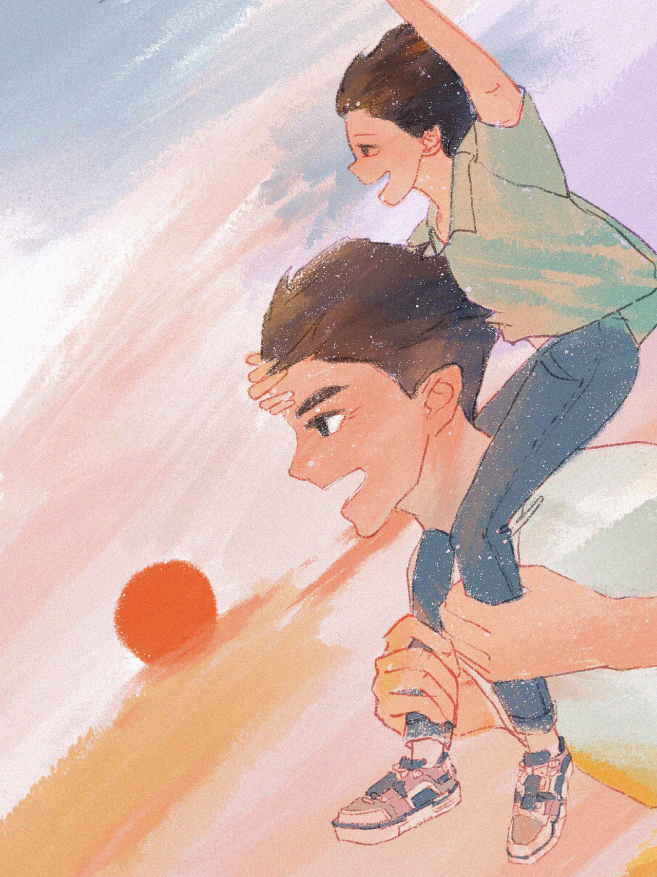 多久没跟爸爸来说过话了（图ZMjU5MTAyNDI4） - 艺术插画 - 站酷设计师芊言猴zx原创素材 - 站酷ZCOOL