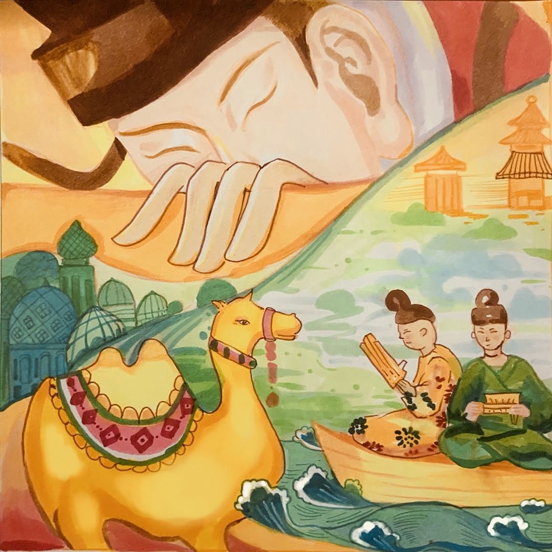 丝绸之路（图ZMzY3NjQ3NTIw） - 儿童插画 - 站酷设计师烦懒松松原创素材 - 站酷ZCOOL