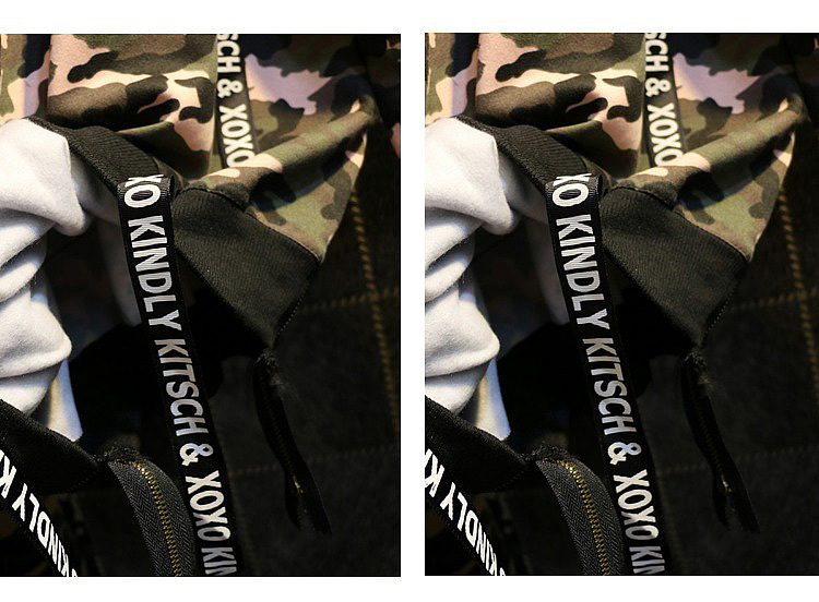 >>>欧美街头个性迷彩后背字母织带连帽长袖卫衣
>> ML16105-#65 (1件代发)<br>>> 尺码: 均码 衣长77 袖长52 肩宽66 胸围118 <br>>> 颜色分类: 黄迷彩 / 粉迷彩 >> 面料:棉