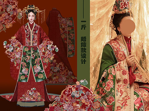 汉服设计｜绿色婚服也很大气