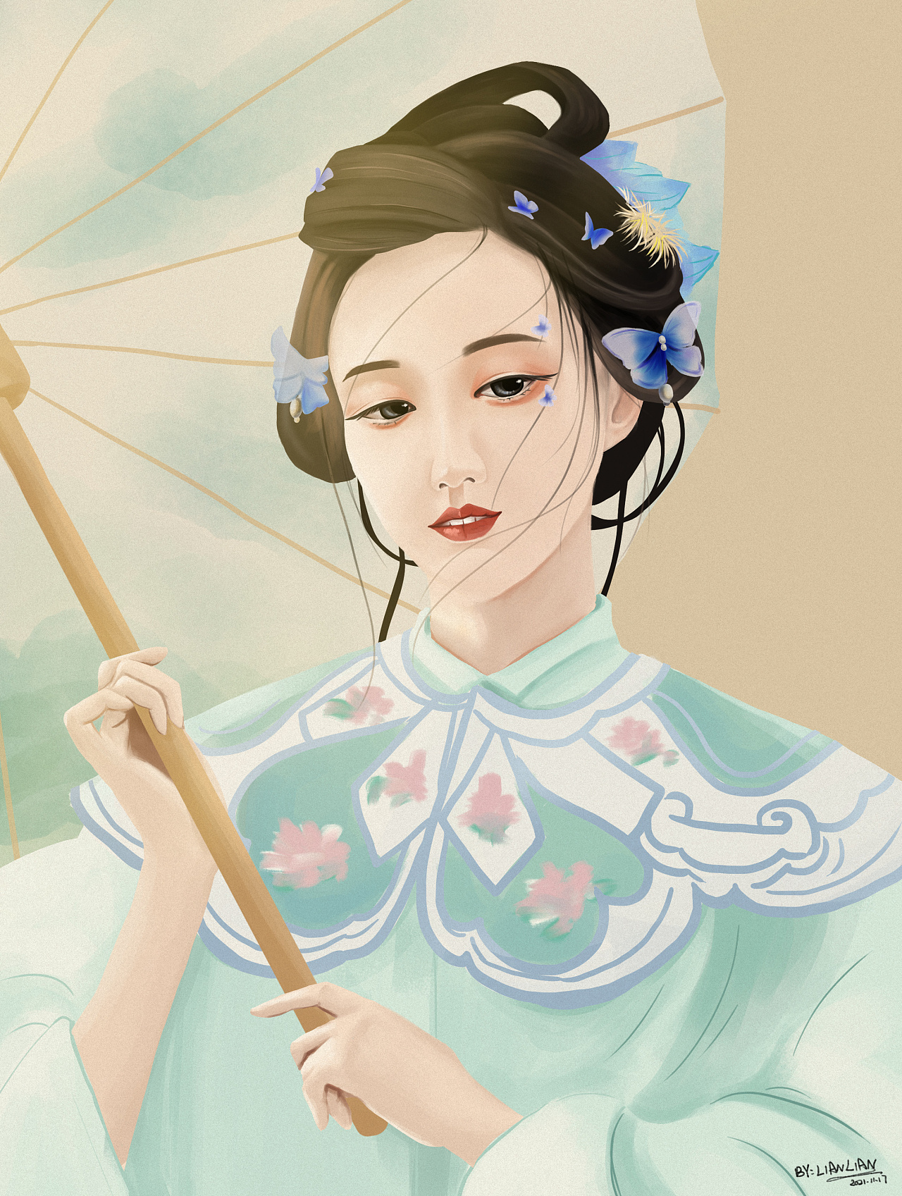 国风女子|插画|创作习作|喵了个喵zy - 原创作品 - 站酷 (zcool)