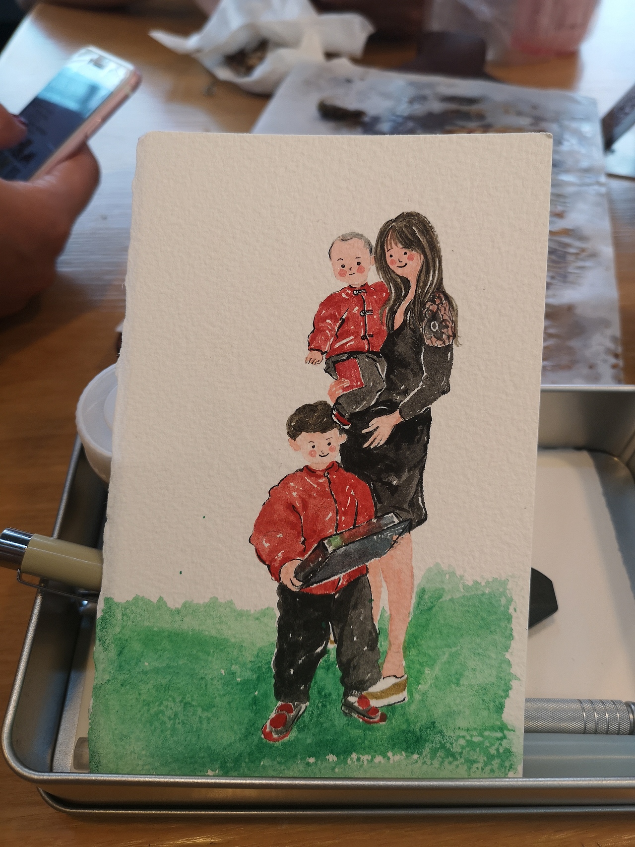 水彩人物作画过程视频