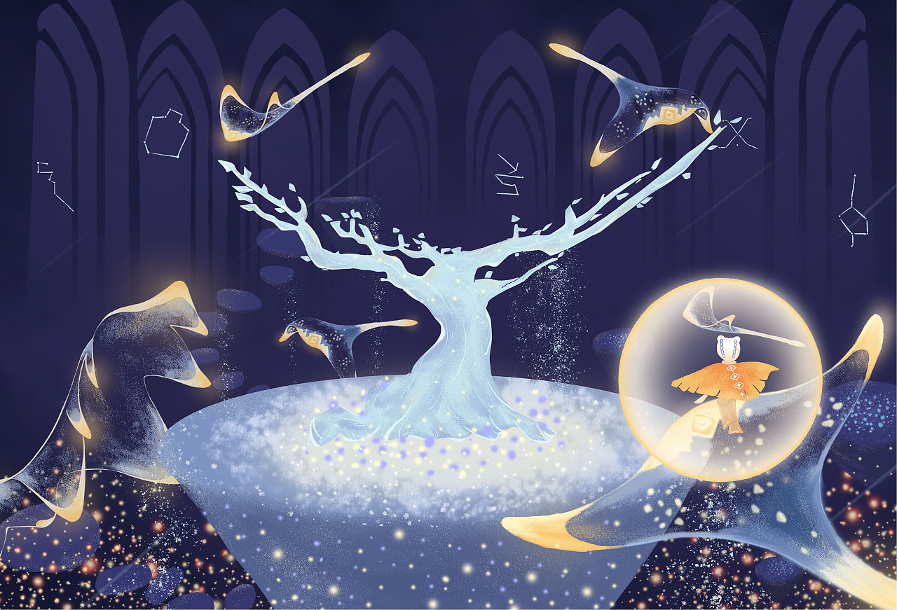 当时关于光遇的插画|插画|创作习作|花开皆陌 - 原创作品 - 站酷