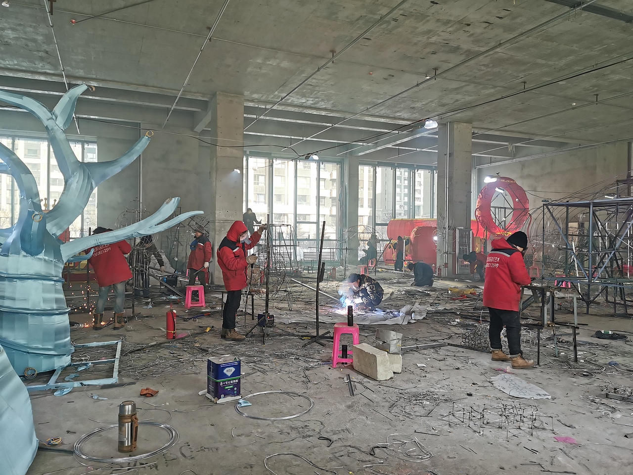 自贡花灯制作日常照片