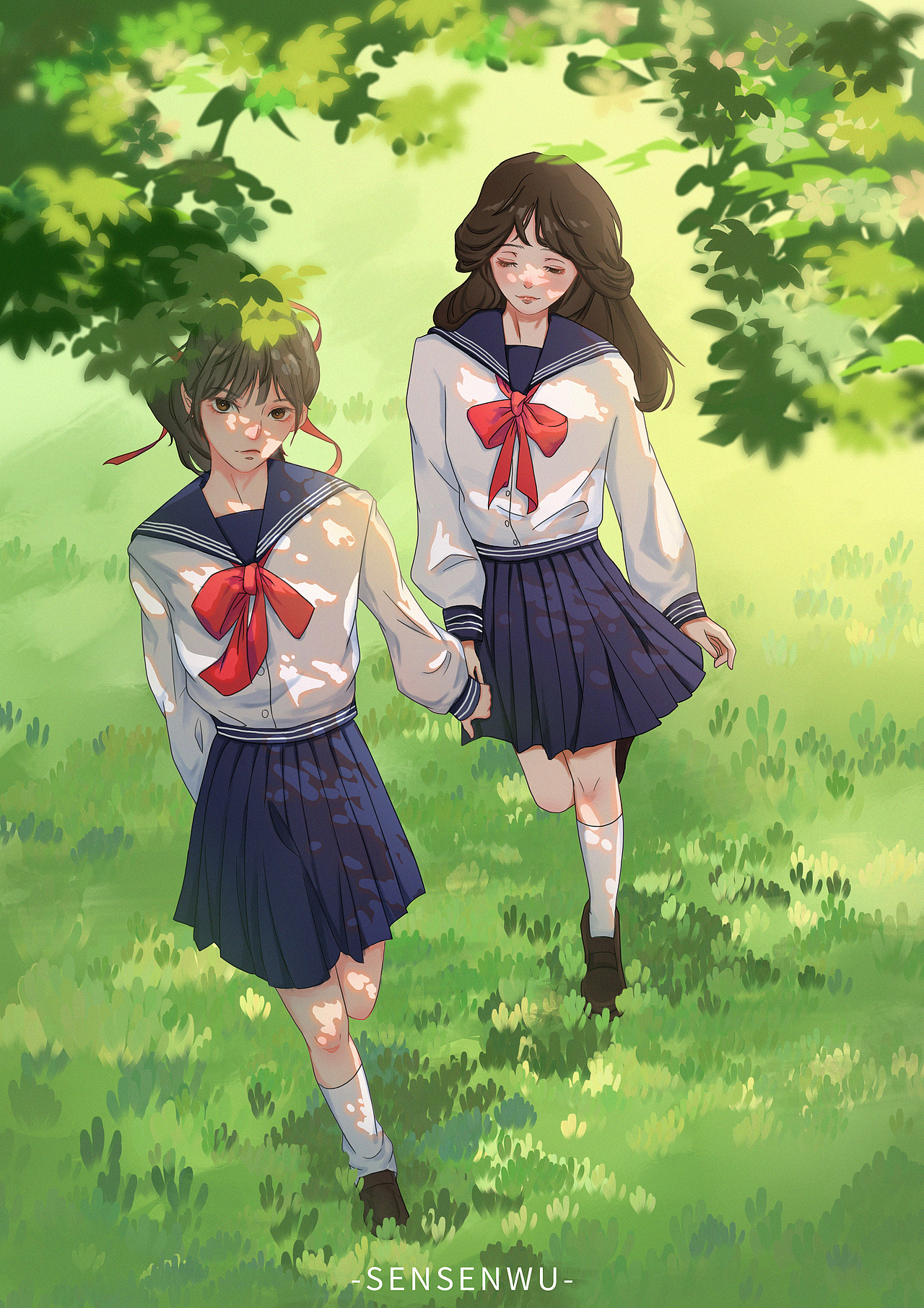 《她和她》（图ZMzA5MjM5Nzg0） - 创作习作 - 站酷设计师吴六木原创素材 - 站酷ZCOOL