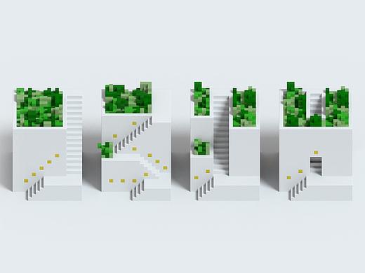 MagicaVoxel模型空中花园建筑