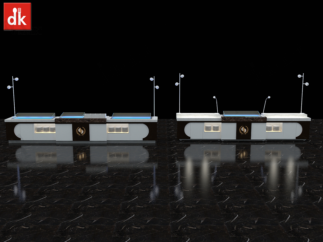 自助餐用品设备 自助餐台图片 移动布菲台 明档操作台