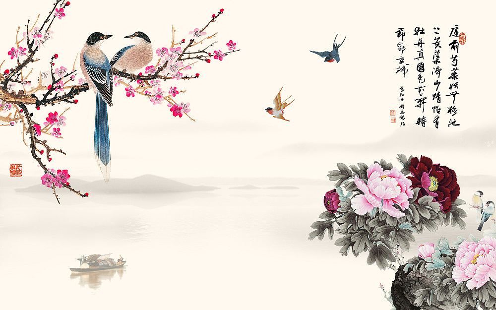 2022花鸟（图ZMjc2NzAzNzg0） - 商业插画 - 站酷设计师新中式纱画图库原创素材 - 站酷ZCOOL