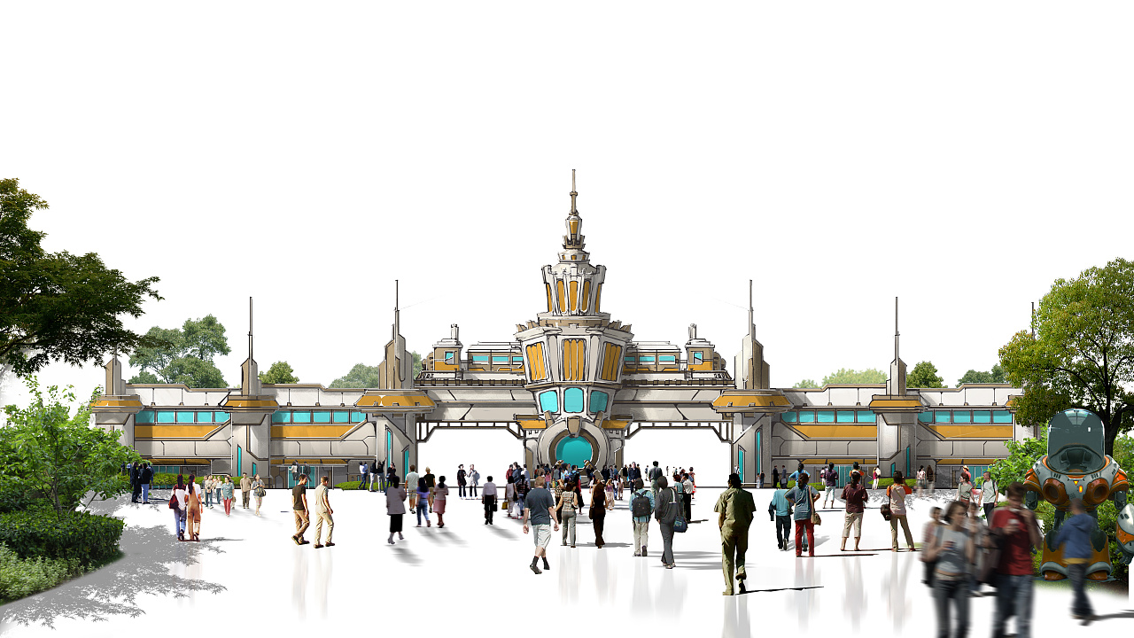 主题乐园大门003|空间|建筑设计|欧德小毕 - 原创作品 - 站酷 (zcool)