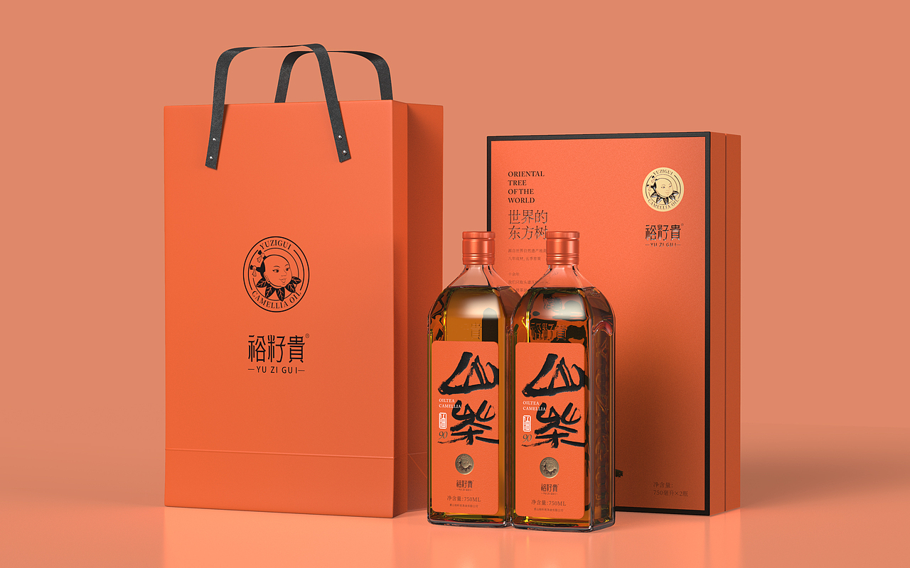 裕籽贵山茶油包装设计（图ZMjgyODYwODcy） - 包装 - 站酷设计师飒旗品牌设计原创素材 - 站酷ZCOOL