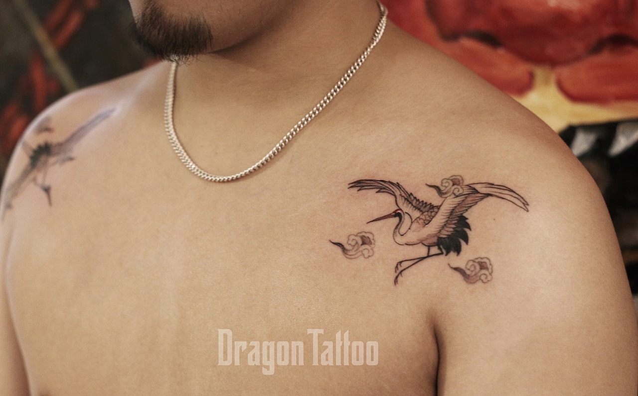 鹤纹身 仙鹤纹身 |手工艺|其他手工艺|DragonTattoo大龙 - 原创作品 - 站酷 (ZCOOL)