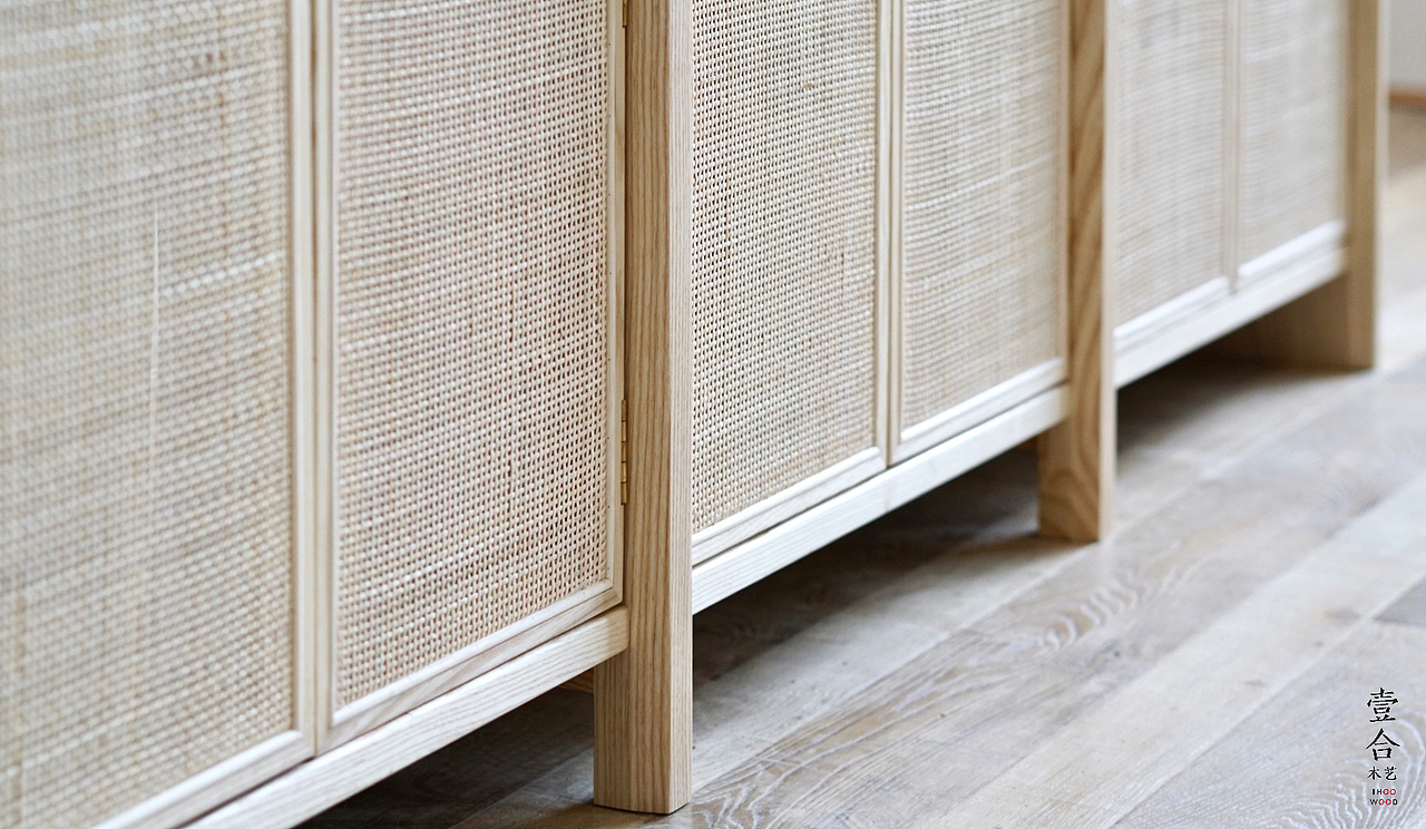 白蜡木+印尼藤编书架