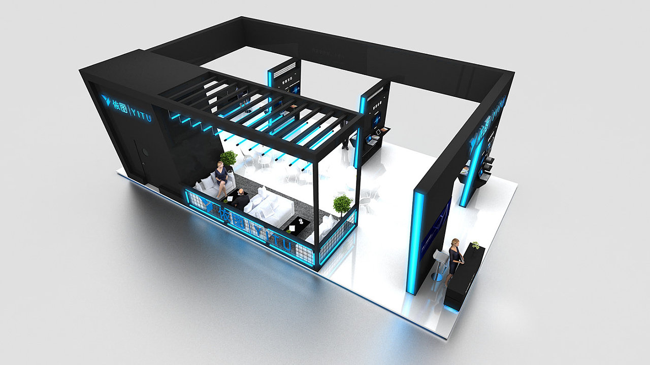 科技展会设计3d效果图