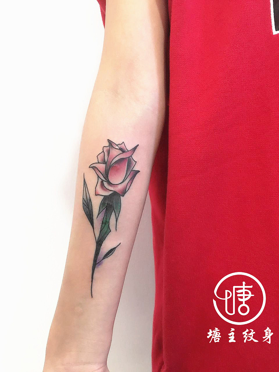 玫瑰花纹身,小图纹身,线条纹身,小清新纹身,个性纹身图案,塘主开运