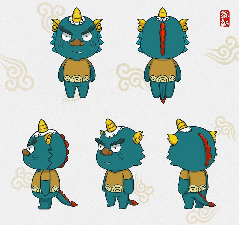 创作时间:2020年1月10号称:神兽,天禄,独角兽貔貅原创卡通ip形象设计