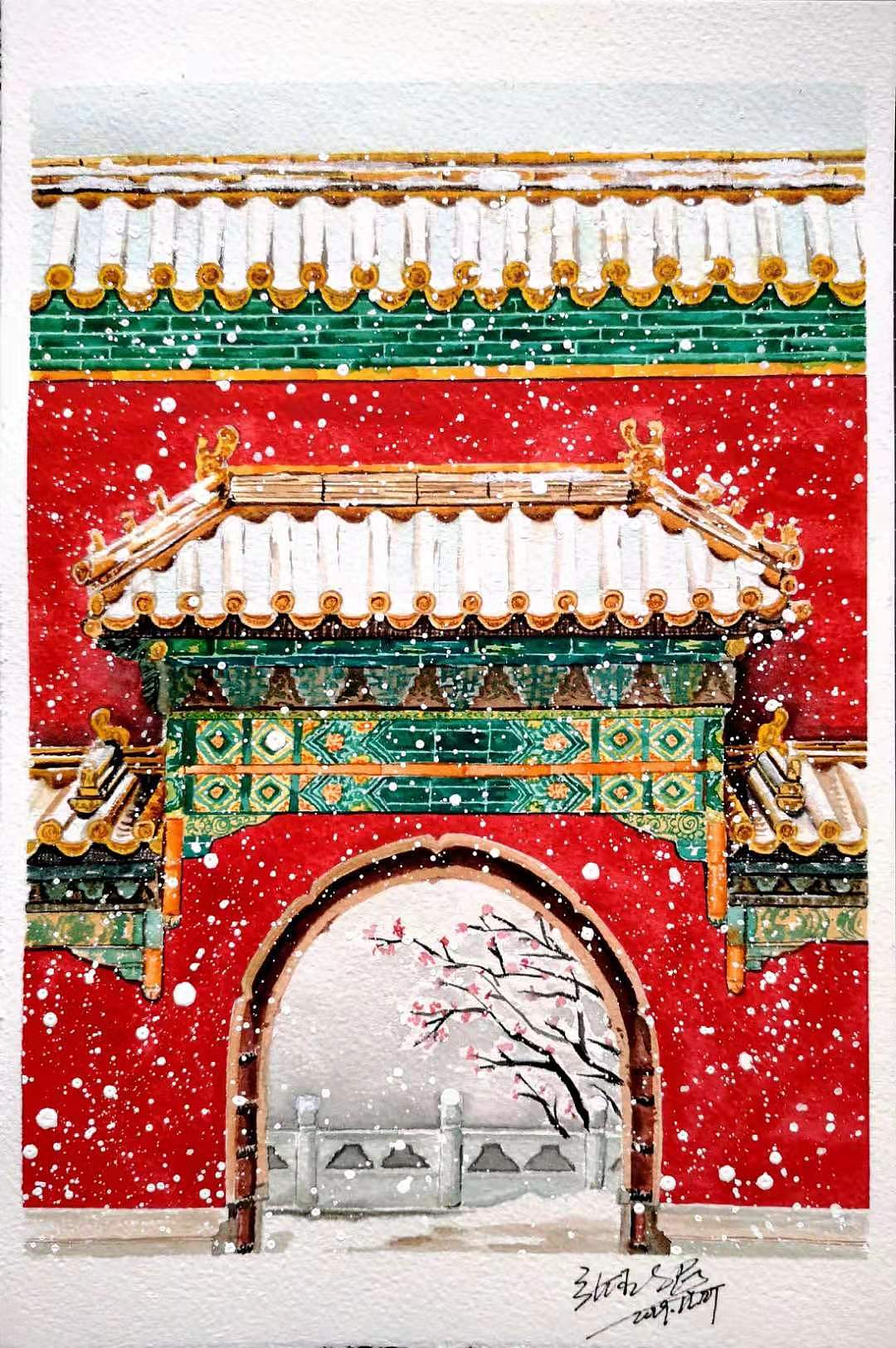 故宫水彩（图ZMjQ3NTk2MDUy） - 创作习作 - 站酷设计师十七画画原创素材 - 站酷ZCOOL