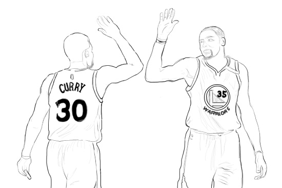 NBA人物简笔画 勇士队图片