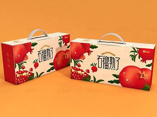 箱盒汇  | ：“石榴熟了”石榴礼盒包装设计
