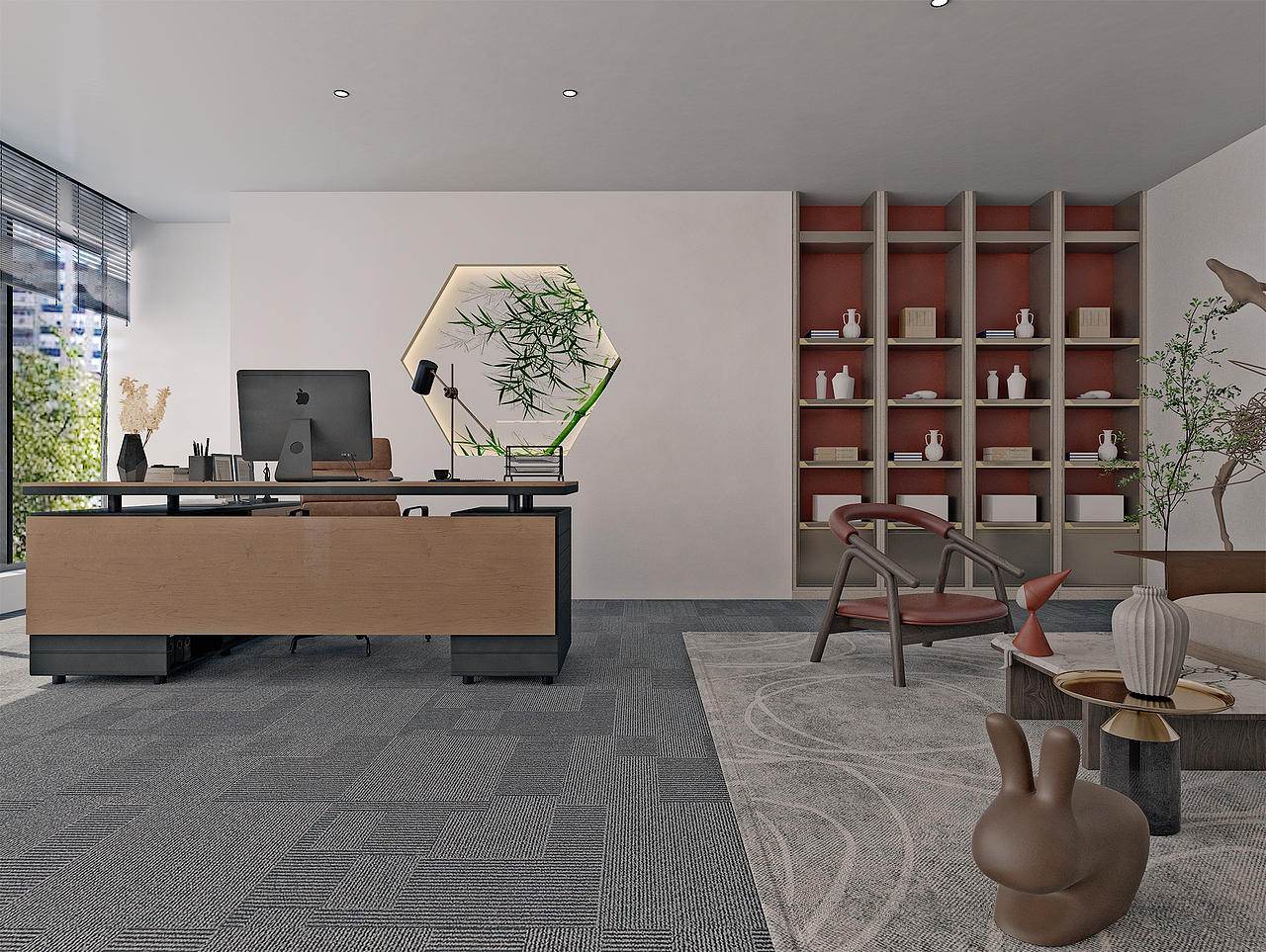 新中式办公室（图ZMjUxODEzNjc2） - 家装设计 - 站酷设计师石方原创素材 - 站酷ZCOOL