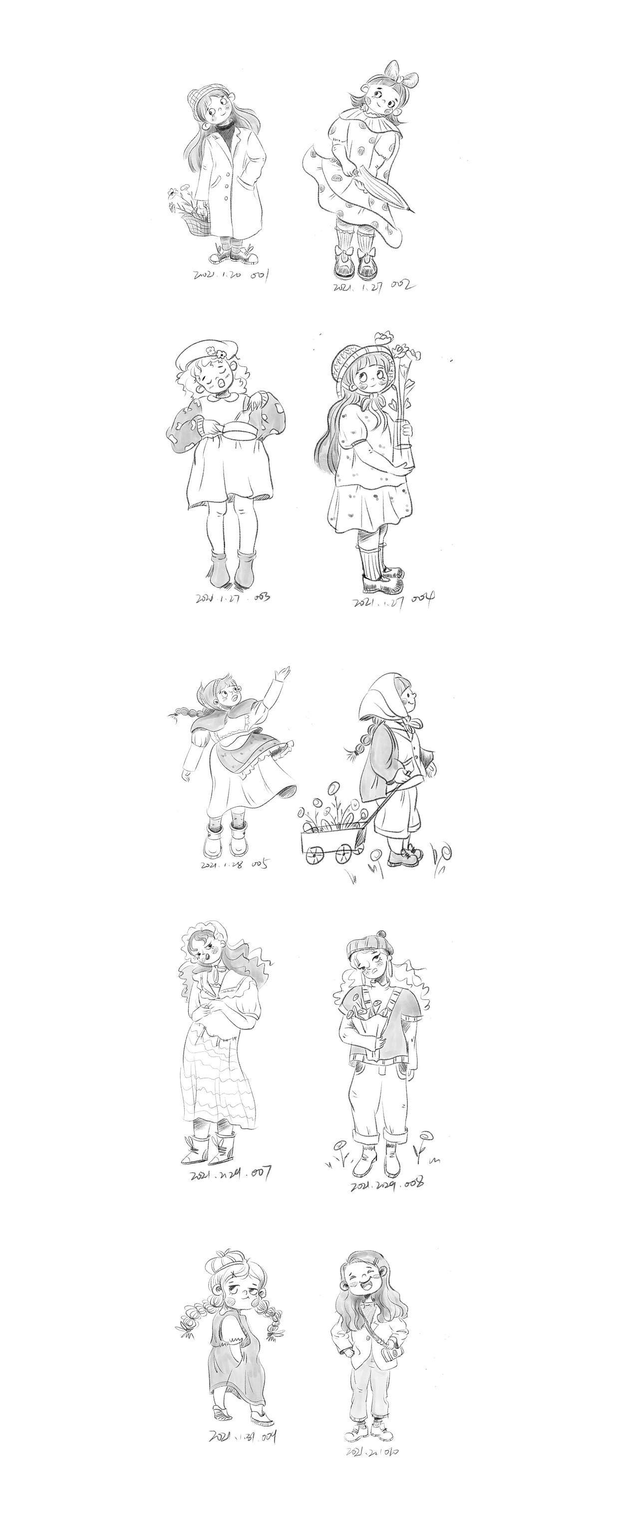 儿童照片转插画速写练习