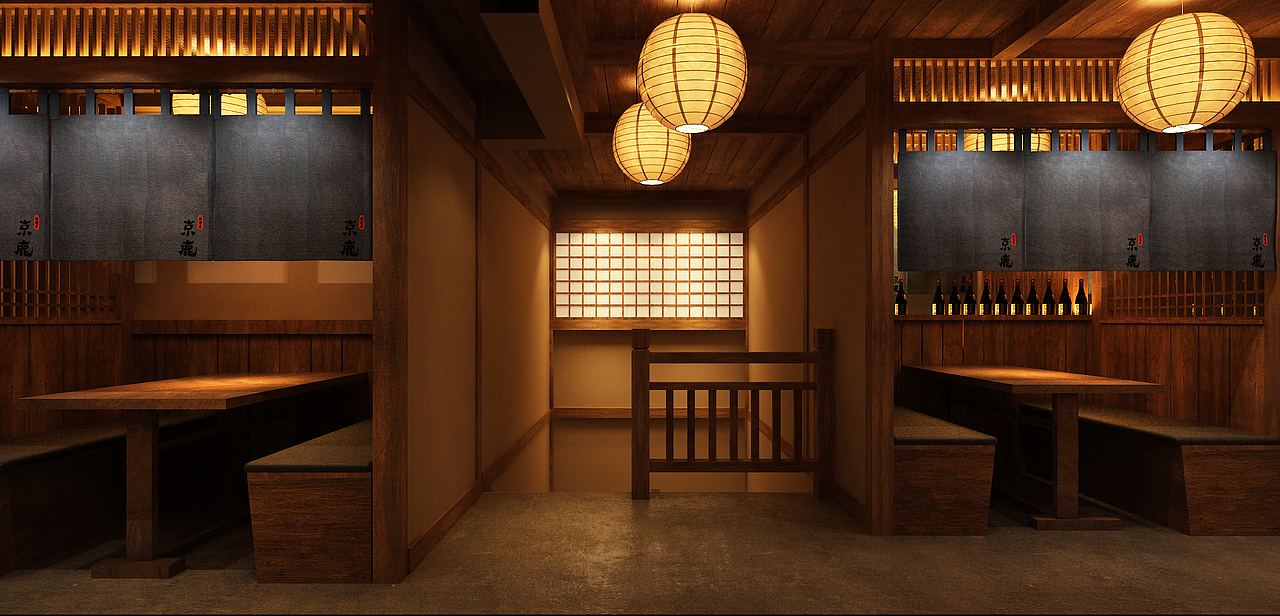 京鹿料理店（图ZMjU4MDUzODIw） - 酒店餐饮设计 - 站酷设计师冰阔楽空间设计原创素材 - 站酷ZCOOL