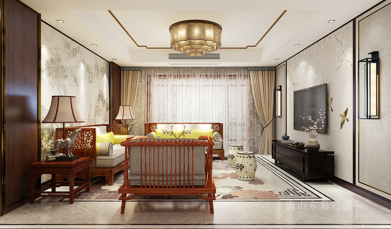 【唐山东易日盛】170平唐城壹零壹中式风格装修效果图（图ZMTYwMDM5Njk2） - 家装设计 - 站酷设计师东易日盛天津原创素材 - 站酷ZCOOL