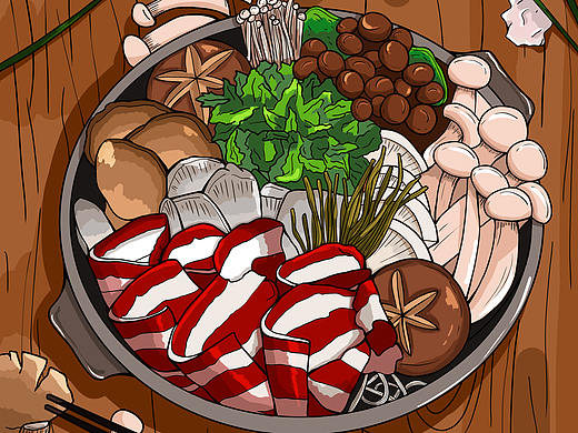 火锅食材（个人主页-ZNDU1Mzc5NzI=） - 创作习作 - 站酷设计师视觉设计七叶原创素材 - 站酷ZCOOL