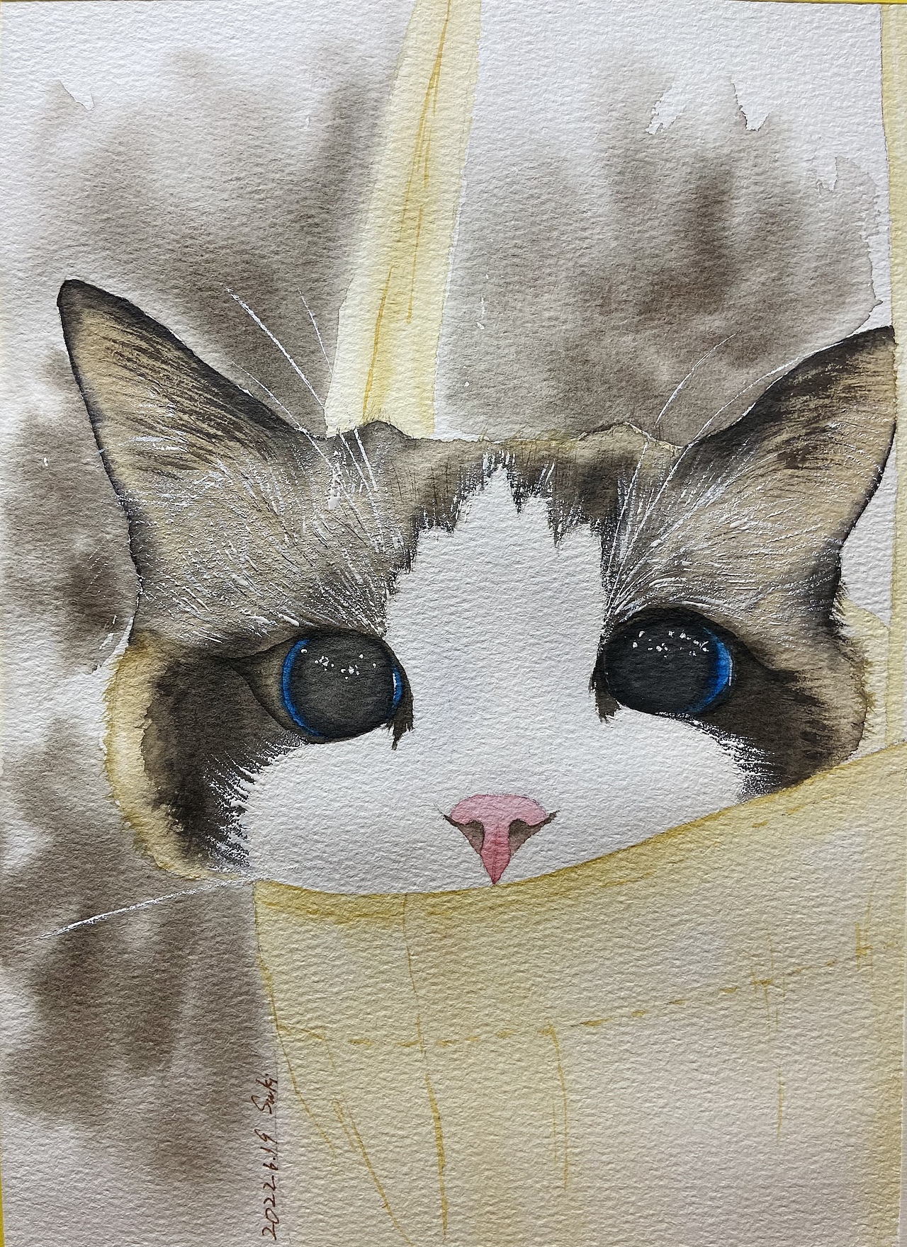 水彩手绘-猫咪（图ZMzA3MTQ4ODcy） - 创作习作 - 站酷设计师BecomingSuki原创素材 - 站酷ZCOOL