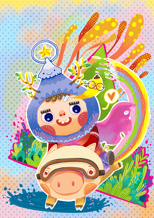 嘻嘻哈哈（图ZOTg2MzA4NzY=） - 儿童插画 - 站酷设计师我是春光原创素材 - 站酷ZCOOL