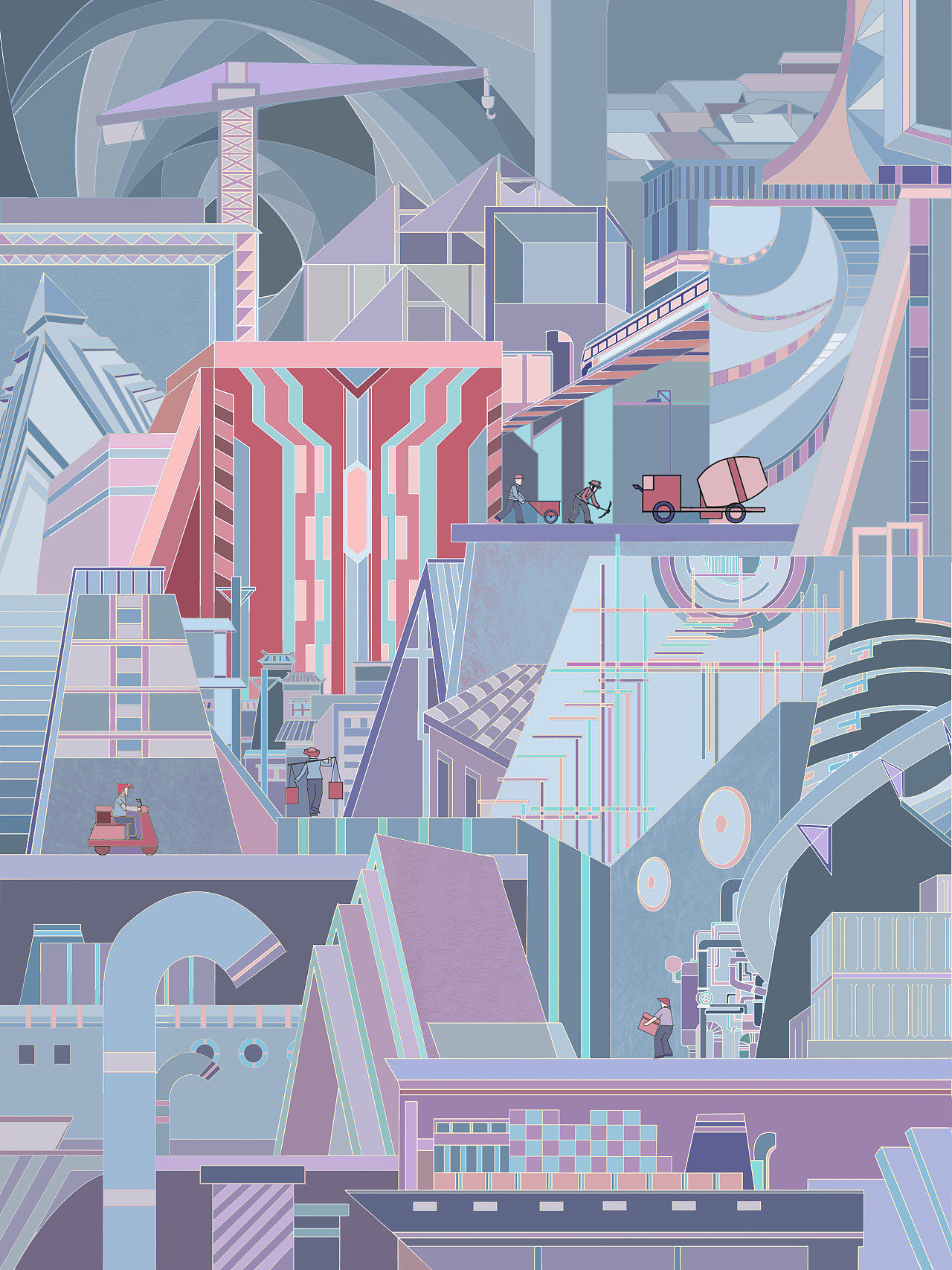 《城市·臆想》三部曲（图ZMjgyMjM0ODA0） - 商业插画 - 站酷设计师PATATOBUG原创素材 - 站酷ZCOOL