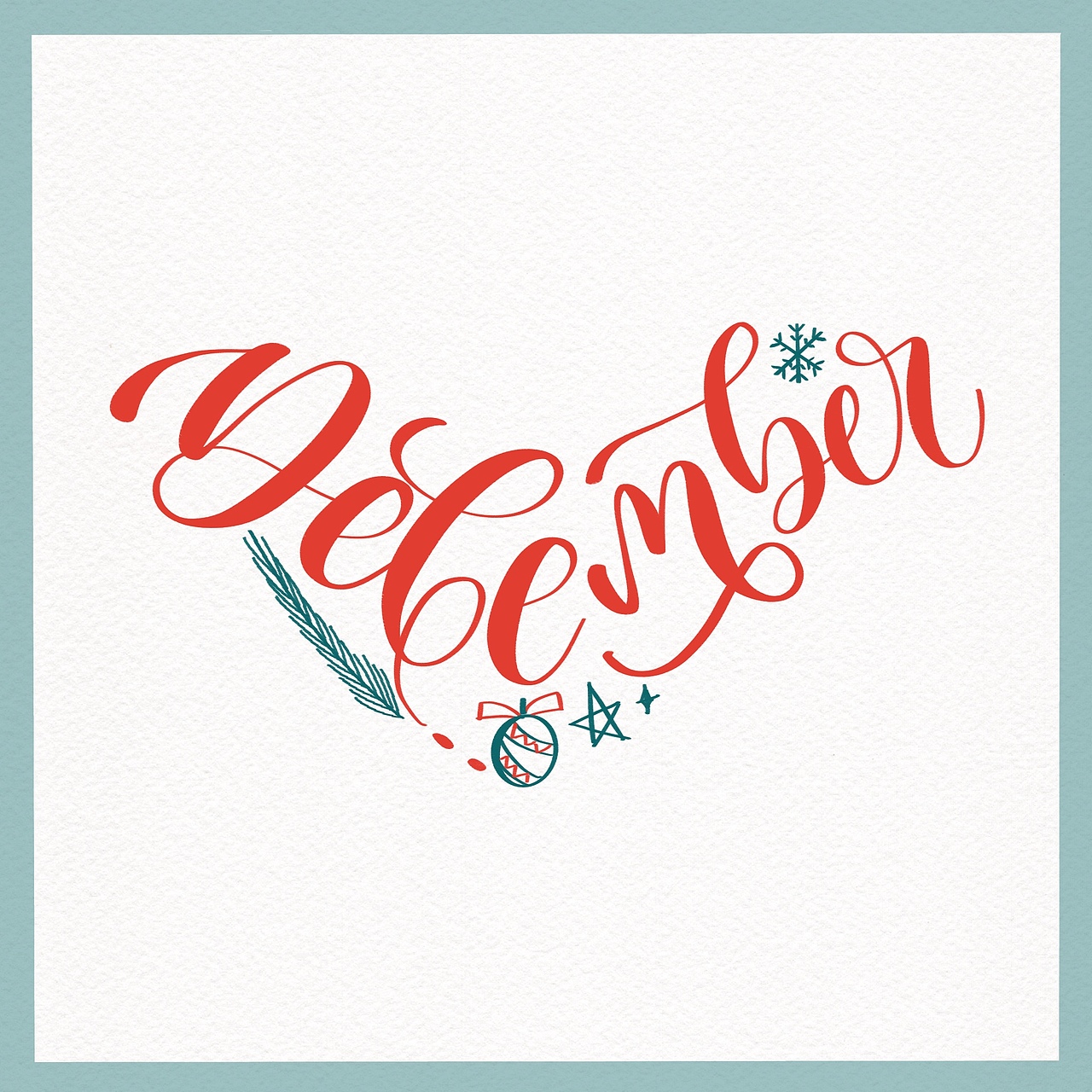 花体英文|12月份手帐标题brushletter