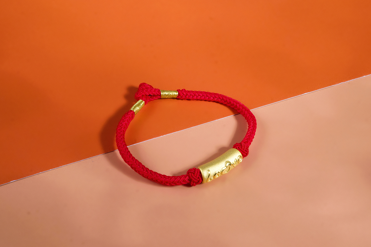 黄金转运珠红绳手链 场景拍摄【19图】