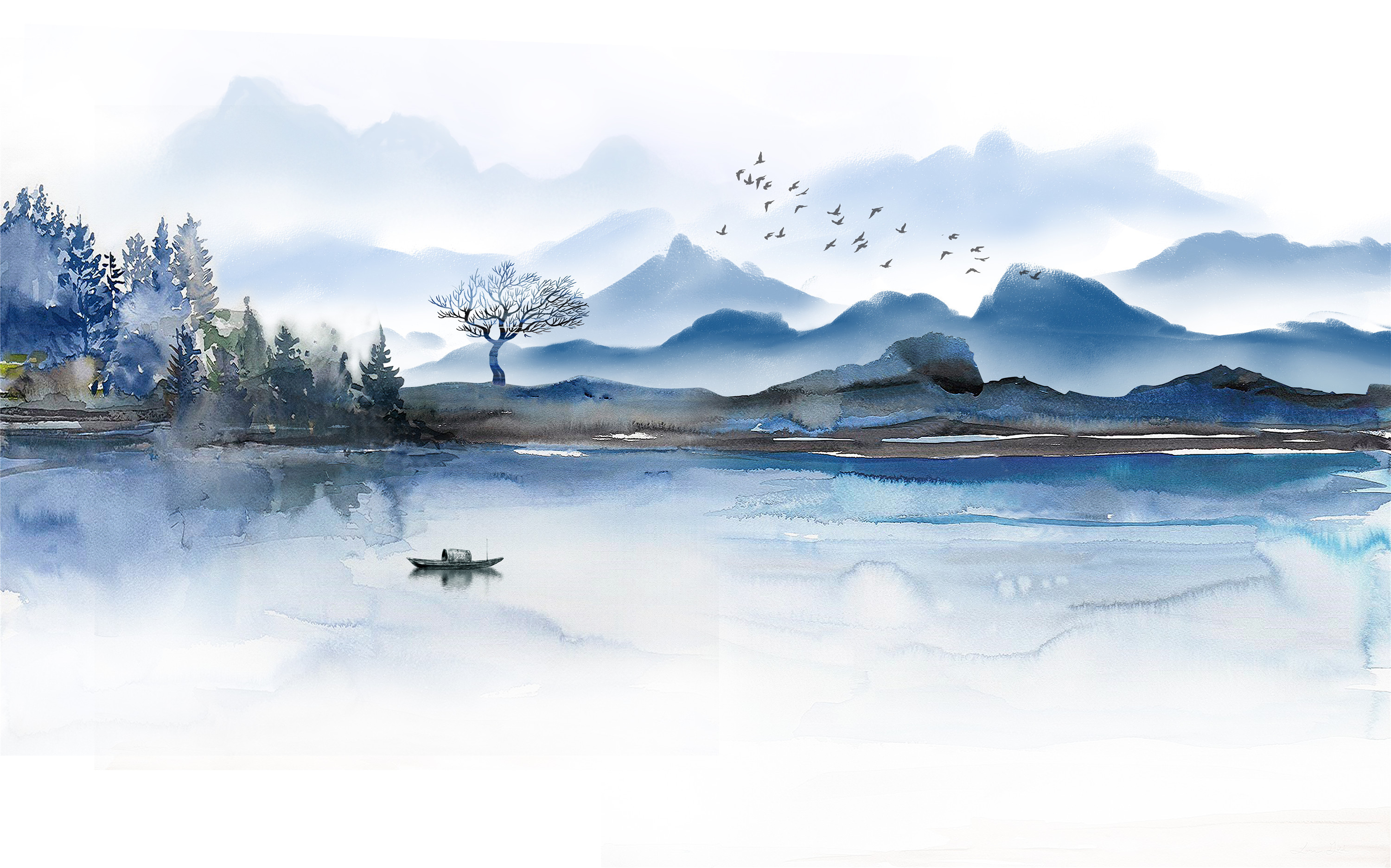 2019年山水|插画|艺术插画|新中式纱画图库 - 原创作品 - 站酷 (zcool