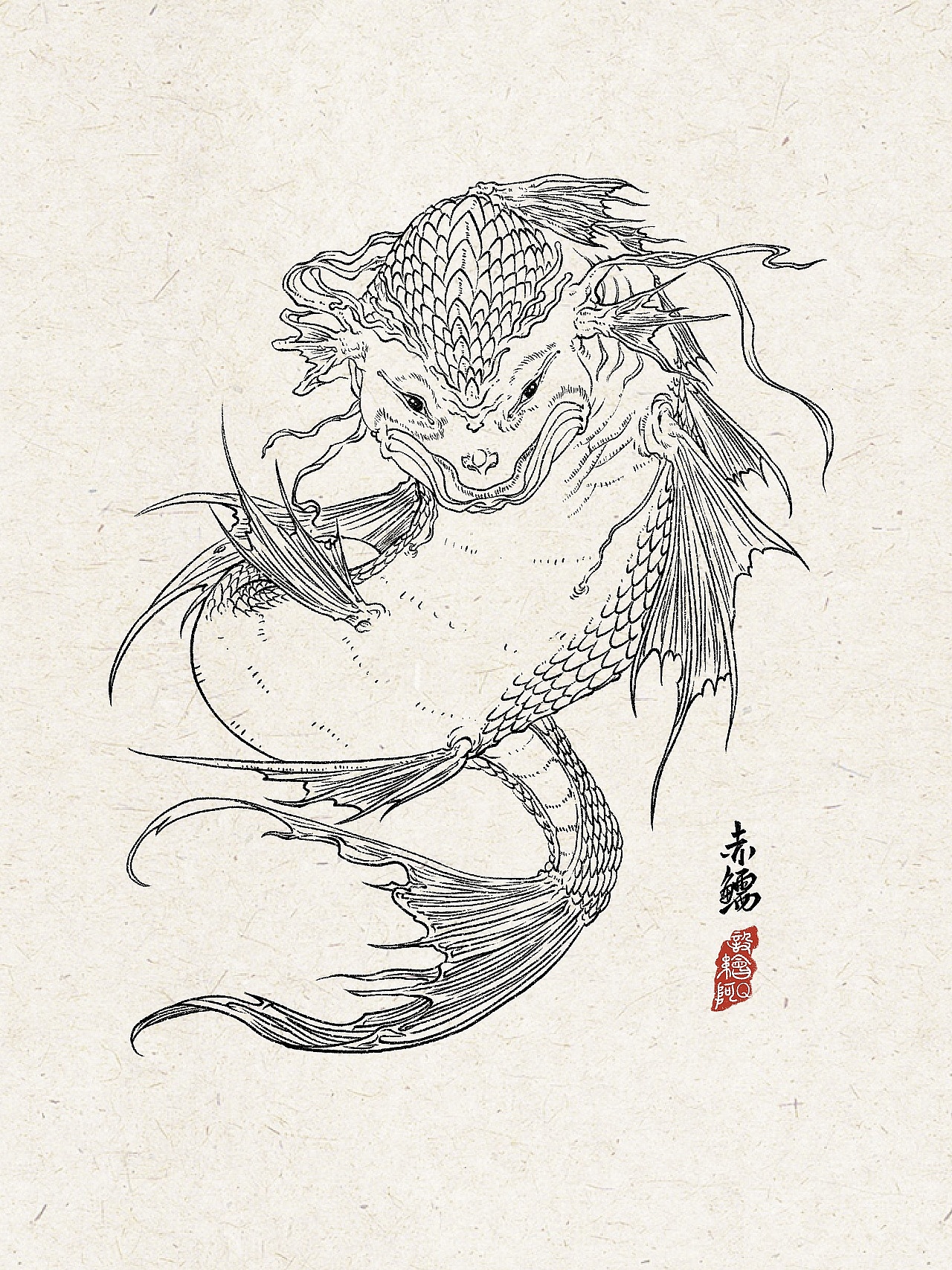 山海经之异兽线描【19.12-20.01】