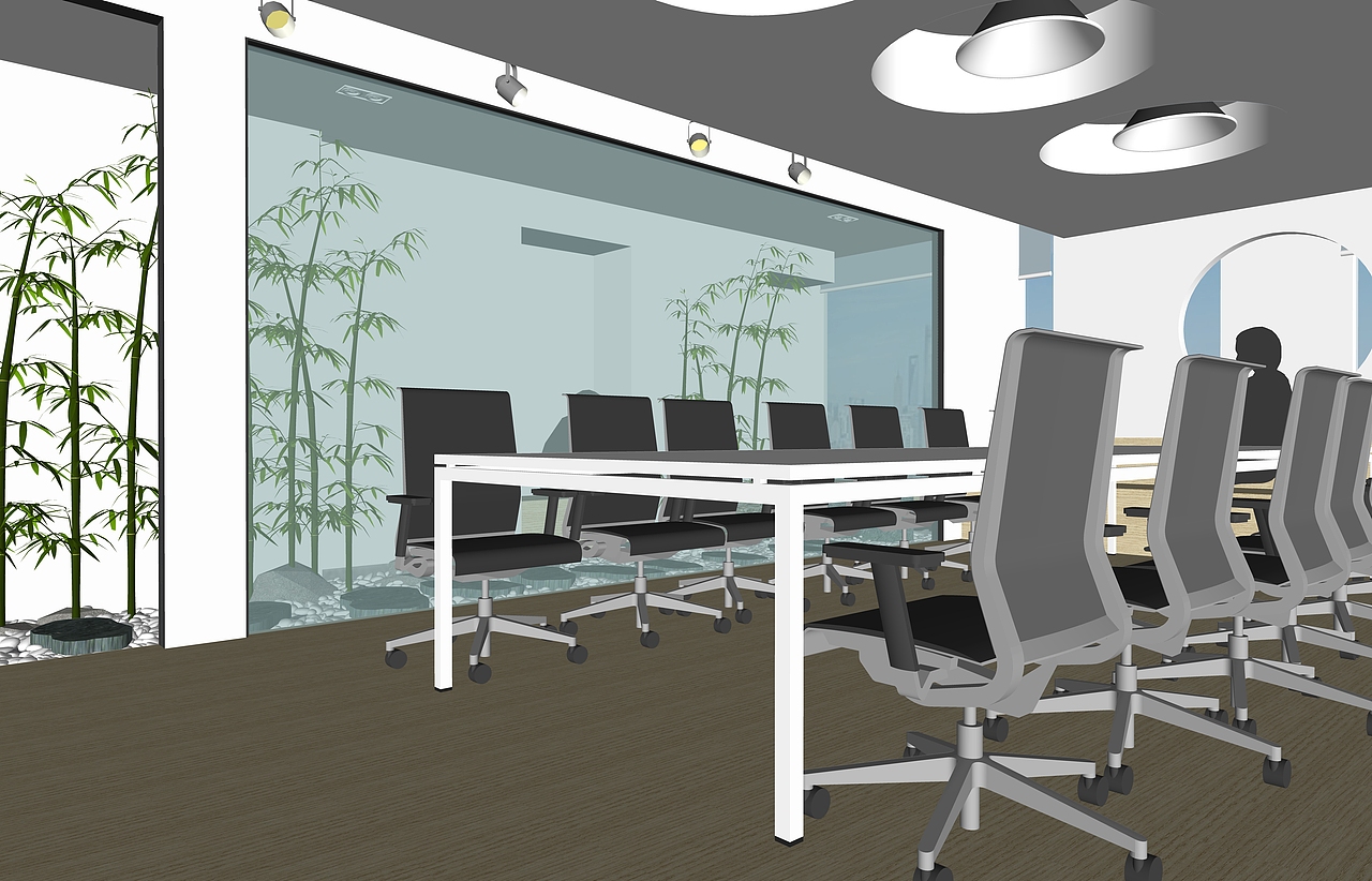 办公室设计sketchup直出素图