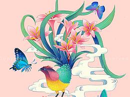 传统元素插画