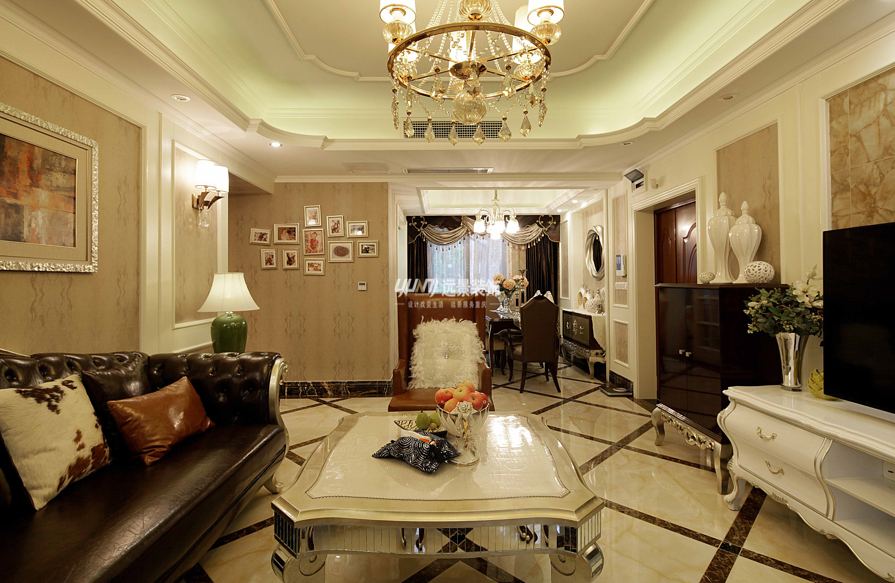 渝北区汽博复地天玺欧式风格装修设计-效果图实景案例|空间|家装设计